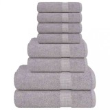 VidaXL Set prosoape 8 piese gri 360 g/m&sup2; 100% bumbac
