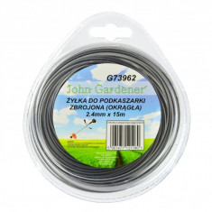 Fir rotund pentru masina de tuns iarba din plastic otelit, 2.4mm x 15m, GEKO G73962