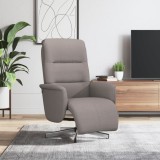 VidaXL Fotoliu rabatabil cu suport de picioare, gri taupe, textil