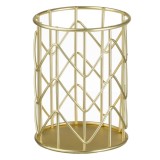 Suport Pixuri Metalic, Zigzag, Culoare Auriu, Dimensiuni 8x10.5cm