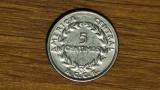Costa Rica -moneda de colectie ff mica- 5 centimos 1958 1959 - ff greu de gasit!, America Centrala si de Sud