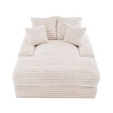 Luxus chaise longue din corduroy, Bej | Aosom Romania