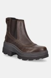 Sorel ghete chelsea de piele JOAN FRWD CHELSEA culoarea maro, cu platforma, 2138421256