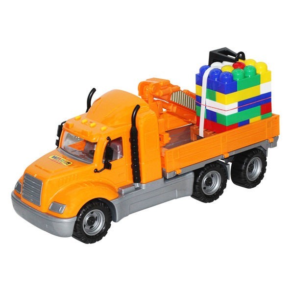 Camion-macara + palet cuburi - Mike, 53x19x26 cm, Wader Camion-macara + palet cuburi - Mike, 53x19x26 cm, Wader