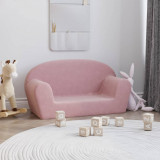 Canapea pentru copii cu 2 locuri, roz, plus moale GartenMobel Dekor, vidaXL