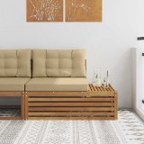 vidaXL Canapea de exterior cu braț final 3 Bucată Natural și Bej 900576