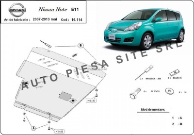 Scut metalic motor Nissan Note fabricat incepand cu 2007 APS-16,114 foto