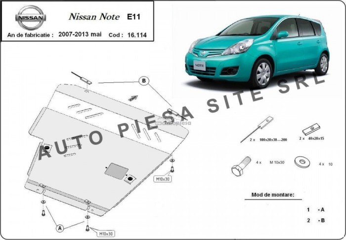 Scut metalic motor Nissan Note fabricat incepand cu 2007 APS-16,114