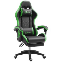 Vinsetto Scaun Gaming cu &Icirc;nălțime Reglabilă, Scaun Gaming Ergonomic cu Spătar Rabatabil, 65x65x121-129 cm, Negru | Aosom Romania