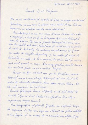 HST A721 Scrisoare olografa 1985 Nicolae Reinholz Observator astronomic Zădăreni foto