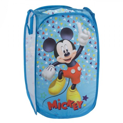 Cosulet pentru depozitare jucarii, pliabil, albastru, ATS, Mickey Mouse, pentru camera copiilor foto