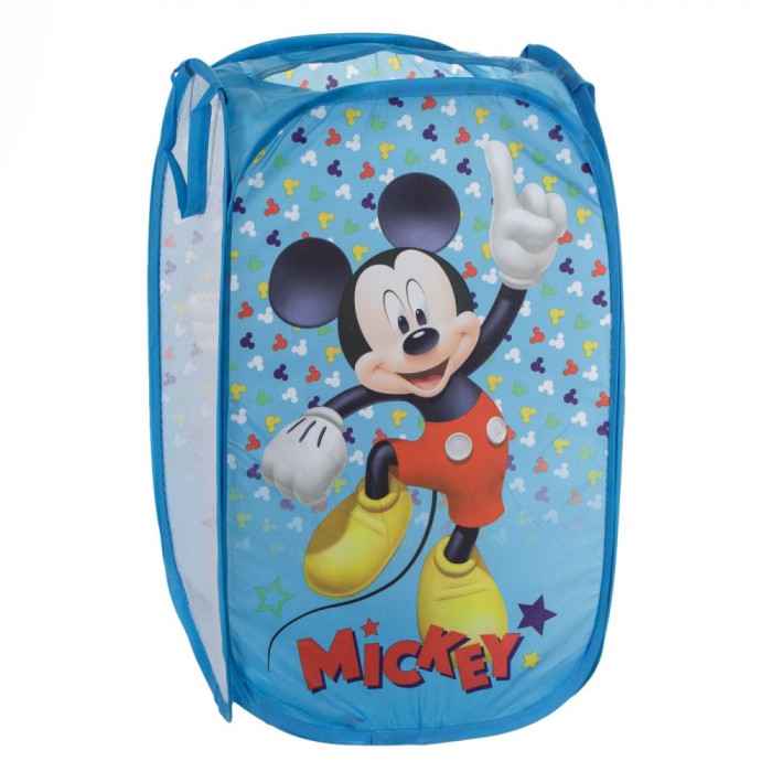 Cosulet pentru depozitare jucarii, pliabil, albastru, ATS, Mickey Mouse, pentru camera copiilor