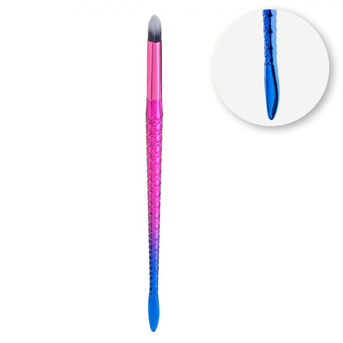 Pensulă Machiaj Besty, Mermaid, Fucsia și Bleu, 17.5 cm