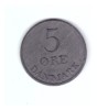 Moneda Danemarca 5 ore 1956, stare buna, curata, Europa, Zinc