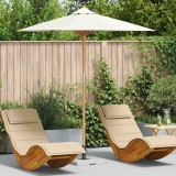 Umbrela gradina vidaXL, 217x230cm, bambus, alb crem, hidrofuga, protectie UV, reglabila, terasa/balcon