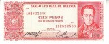 B11 - Bancnota foarte veche - Bolivia - 100 pesos bolivianos - 1962