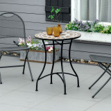 Cumpara ieftin Outsunny Masa rotunda stil bistro de 60cm, cu mozaic, pentru gradina, veranda exterior, balcon, Gri