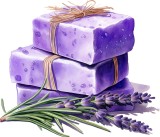 Cumpara ieftin Sticker decorativ, Sapun din Lavanda, Mov, 69 cm, 1339STK-14