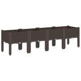 Cumpara ieftin Jardiniera de gradina cu picioare, maro, 160x40x42 cm, PP