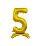 Balon folie stativ sub forma de cifra, auriu 74 cm-Tip Cifra 5