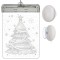 Decorațiune LED Vitraliu, Model Pom de Crăciun, Lumina Alb Cald, 17x11.5 cm, Inclus Ventuză pentru Fixare