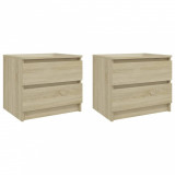 vidaXL Noptiere, 2 buc., stejar sonoma, 50x39x43,5 cm, PAL