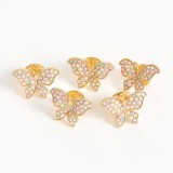 Set 5 brose martisor cu fluturi roz