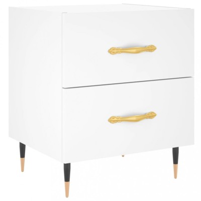 Noptiera, alb, 40x35x47,5 cm, lemn compozit foto