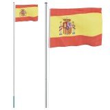 Cumpara ieftin Steag Spania si stalp din aluminiu, 6,08 m