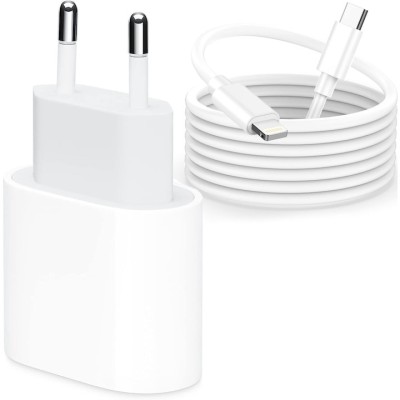 Incarcator, adaptor tip C to Lightning, incarcare rapida, lungime cablu 100 cm, putere 20W, Alb foto