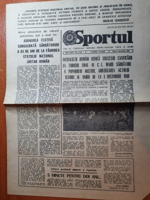 sportul 2 decembrie 1983-echipa de fotbal a romaniei s-a calificat la euro 1984 foto