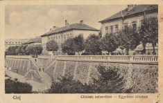 CARTE POSTALA CLUJ 1929 CLINICELE UNIVERSITARE EGYETEMI KLINIKAK foto