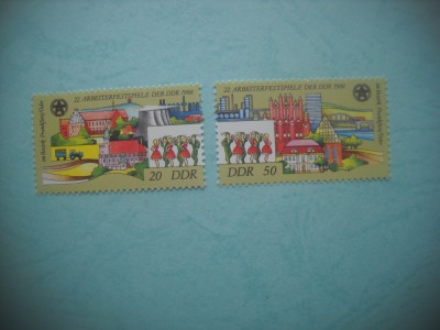 HOPCT TIMBRE MNH 1230 FESTIVALUL MUNCITORESC -2 VAL-1988-GERMANIA DDR/RDG foto