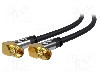 Cablu adaptor din ambele par&amp;#355;i, mufa in unghi F, 3m, 75&Omega;, Goobay - 70578