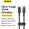 CABLU alimentare si date Baseus Unbreakable,Fast Charging Data Cable pt. smartphone,USB Type-C la USB Type-C 100W,1m,braided aliaj zinc,negru &quot;P103558