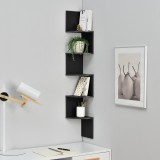 [en.casa]&reg; Raft Design Retro Style, 1 raft perete Modell 22, MDF, negru mat lacuit HausGarden Leisure