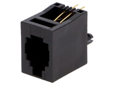 Conector RJ9 soclu 4 PIN 4p4c THT drept foto