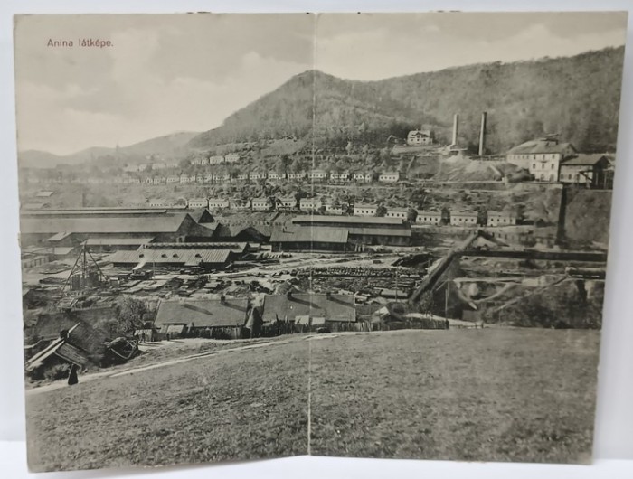 ANINA , VEDERE GENERALA , CARTE POSTALA DUBLA , 1911
