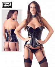 Corset Latex Look Donna Black Level - Negru