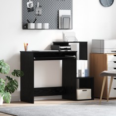 vidaXL Birou de computer din stejar negru Stejar negru Lemn prelucrat, MDF