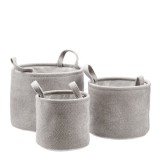 Cumpara ieftin Set 3 cosuri depozitare textil gri 20 x 18 cm, 25 x 20 cm, 30 x 24 cm