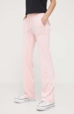 Juicy Couture pantaloni de trening Del Ray culoarea roz, neted