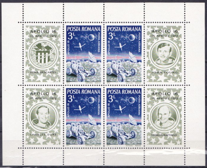 TSV$ - 1972 LP 791 A APOLLO 16, BLOC X 4 MNH/** LUX