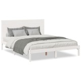 Cumpara ieftin Cadru pat foarte lung fara saltea, alb, 140x220 cm lemn masiv