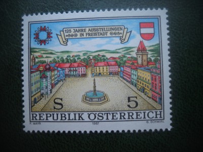 HOPCT TIMBRE MNH 646 TARGUL FREISTADT 125 ANI 1987 -1 VAL AUSTRIA foto