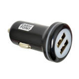 Incarcator auto Carpoint pentru USB de la priza auto , 2xUSB, 12V/ 24V, iesire 5V 2.4A Kft Auto