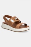 Aldo sandale de piele ONUVIA femei, culoarea maro, cu platforma, 13965197