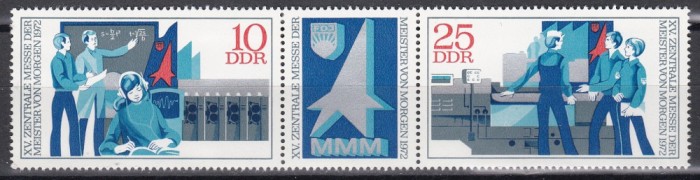 Germania RDG 1972 - T&acirc;rgul Educației, Staif cu vinieta, MNH