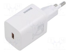 Alimentator BASEUS 25W 5-12V DC USB-C alb plug-in pulsatoriu