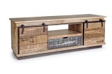 Cumpara ieftin Comoda 2 usi mobile 1 sertar din lemn mango maro gri Tudor 130 cm x 40 cm x 50 h